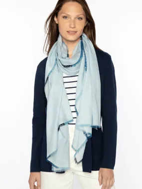 Kinross Cashmere Festival Fringe Scarf In Azul Multi LSAW4-220