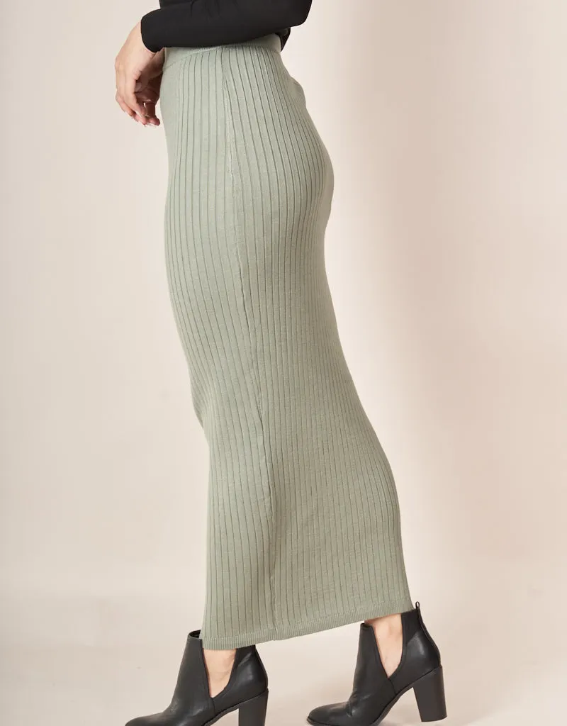 Knit Pencil Skirt Ribbed