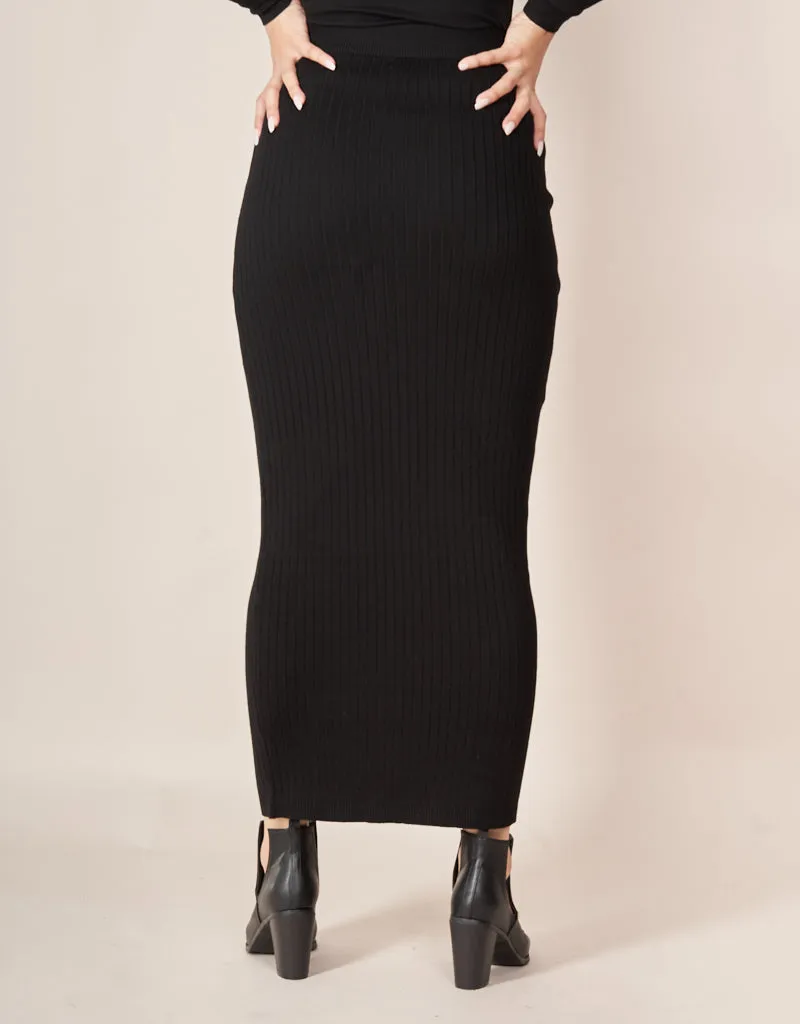 Knit Pencil Skirt Ribbed