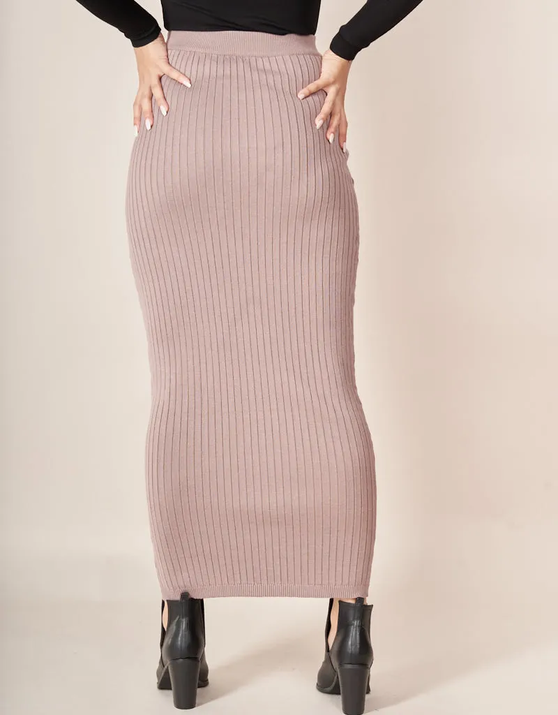 Knit Pencil Skirt Ribbed