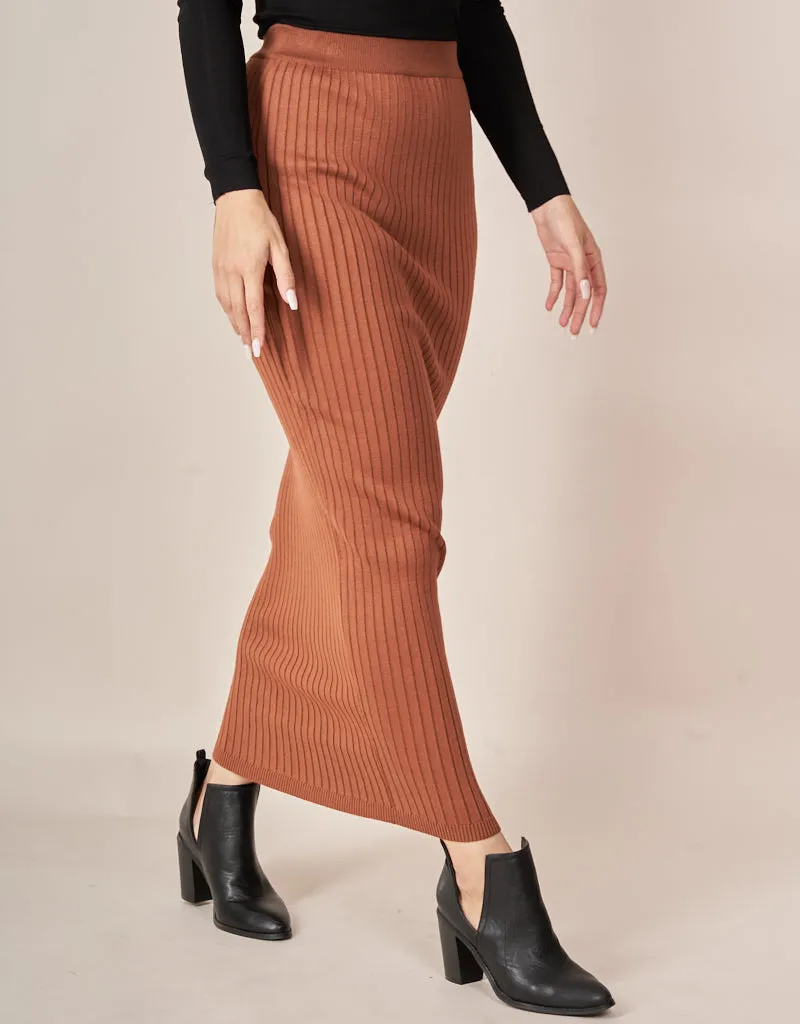 Knit Pencil Skirt Ribbed