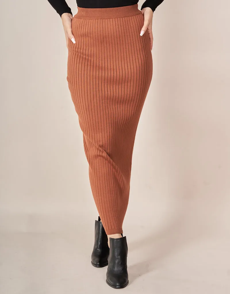 Knit Pencil Skirt Ribbed