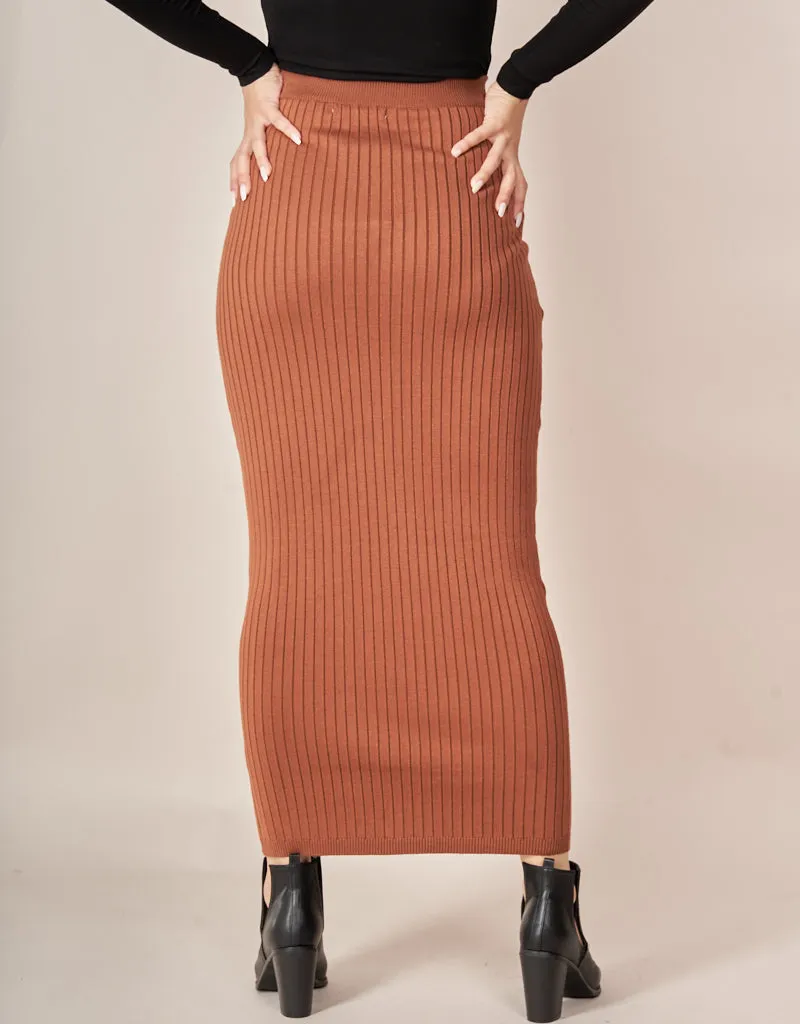 Knit Pencil Skirt Ribbed