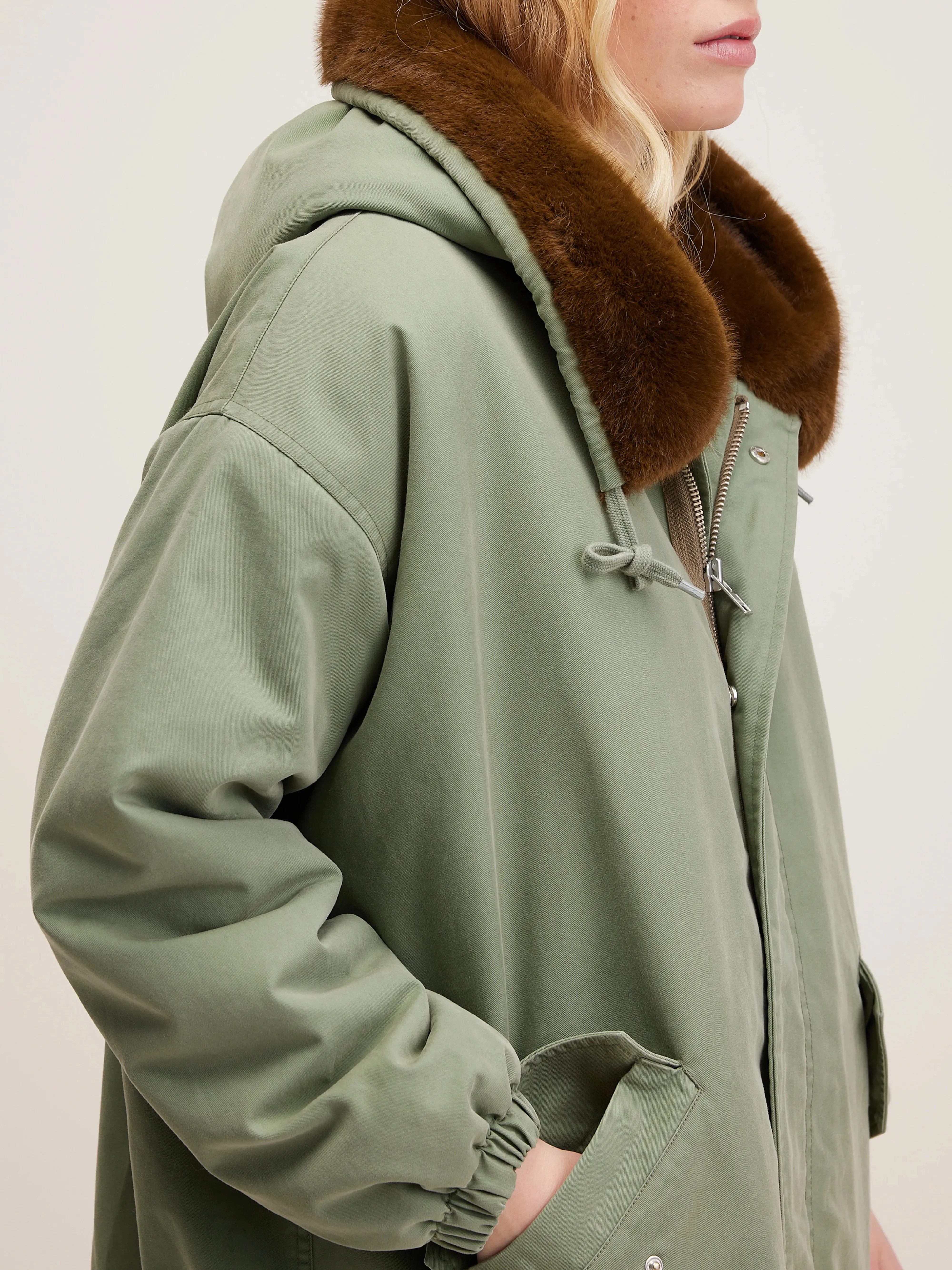 Laos hooded parka (242 / W / EUCALYPTUS)