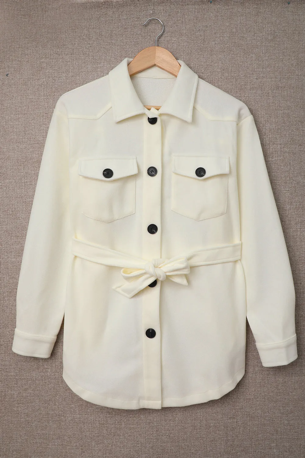 Lapel Button-Down Coat With Chest Pockets