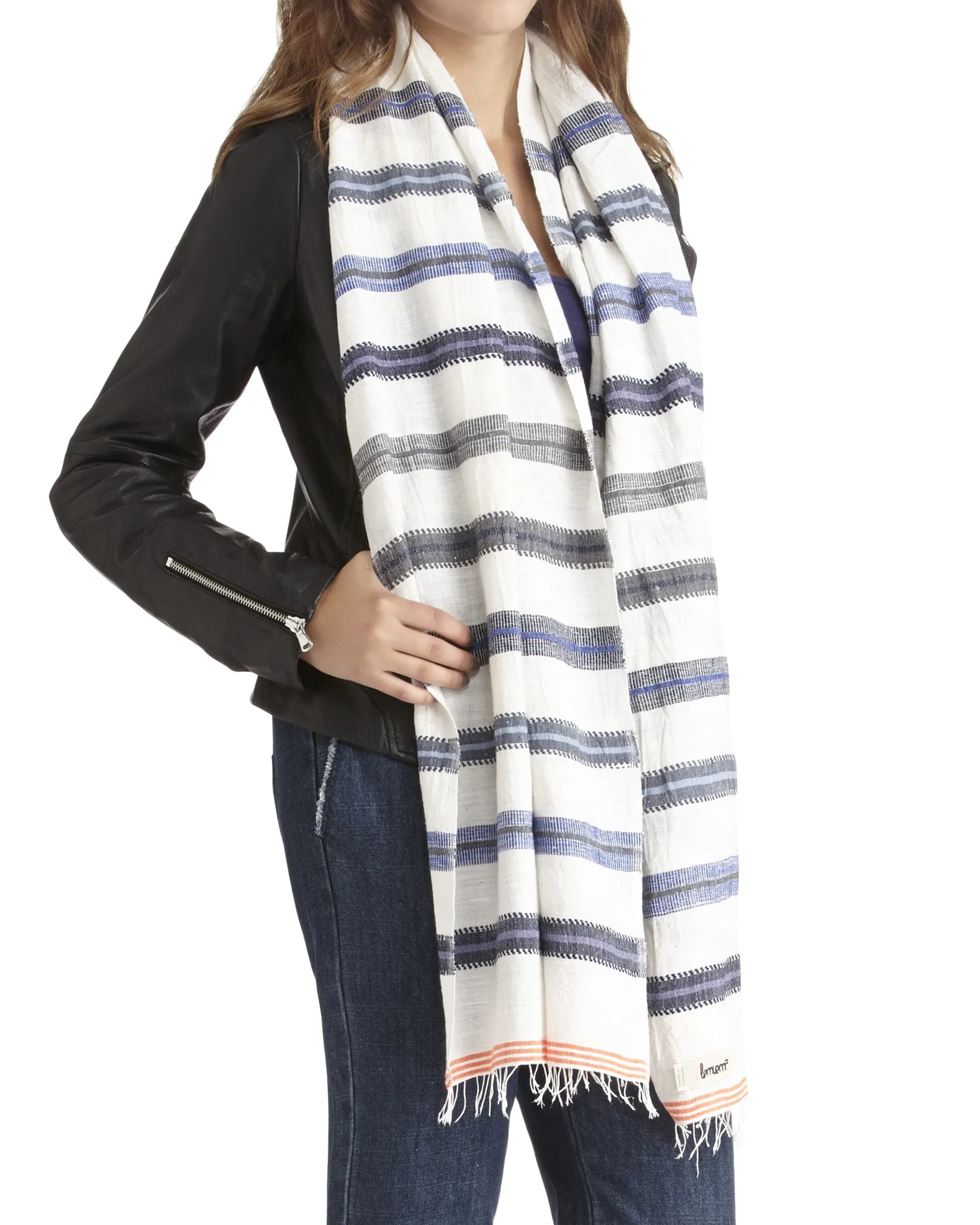 LemLem Megaz Scarf | Navy - FINAL SALE