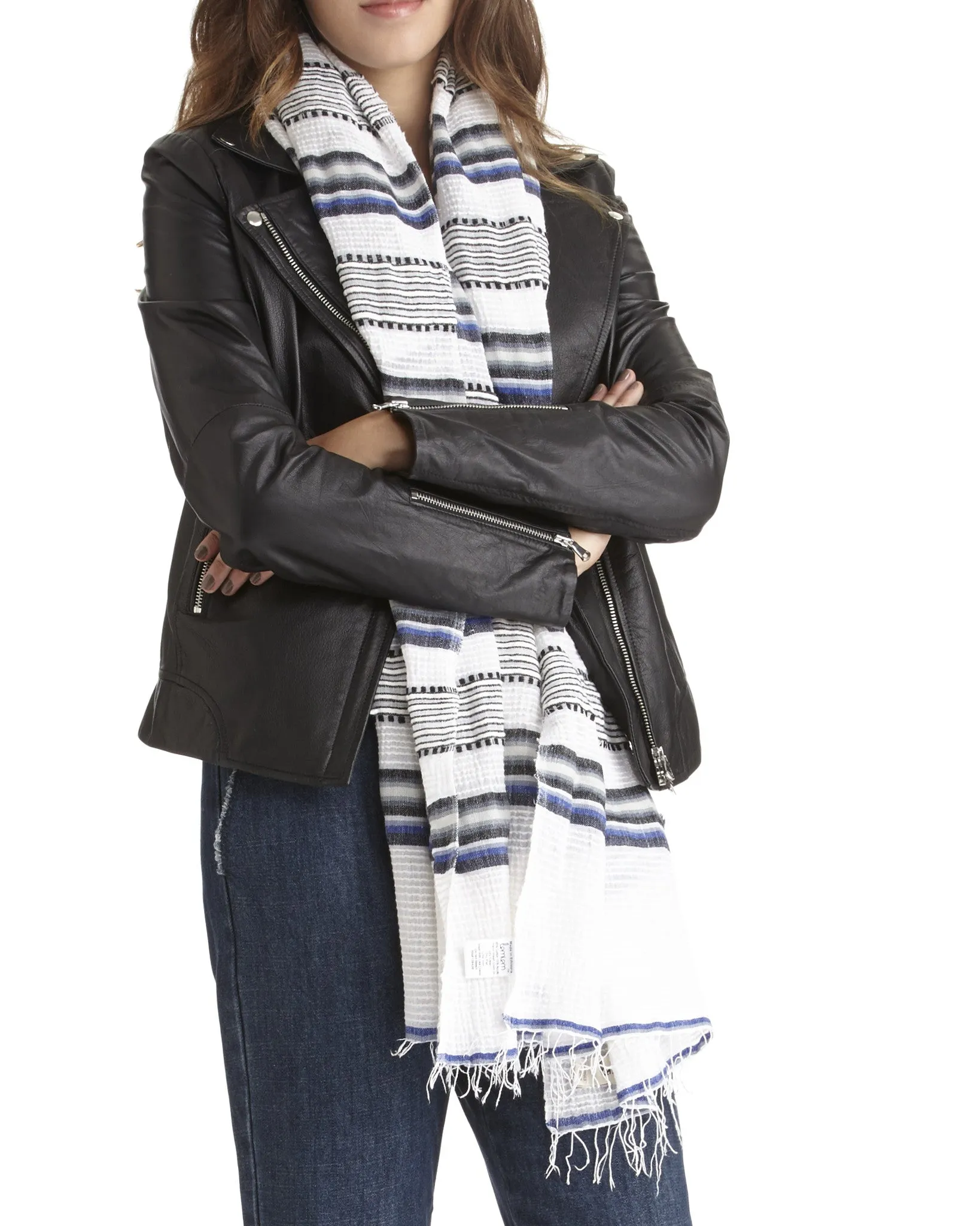 Lemlem Rucha Beehive Scarf | Navy - FINAL SALE