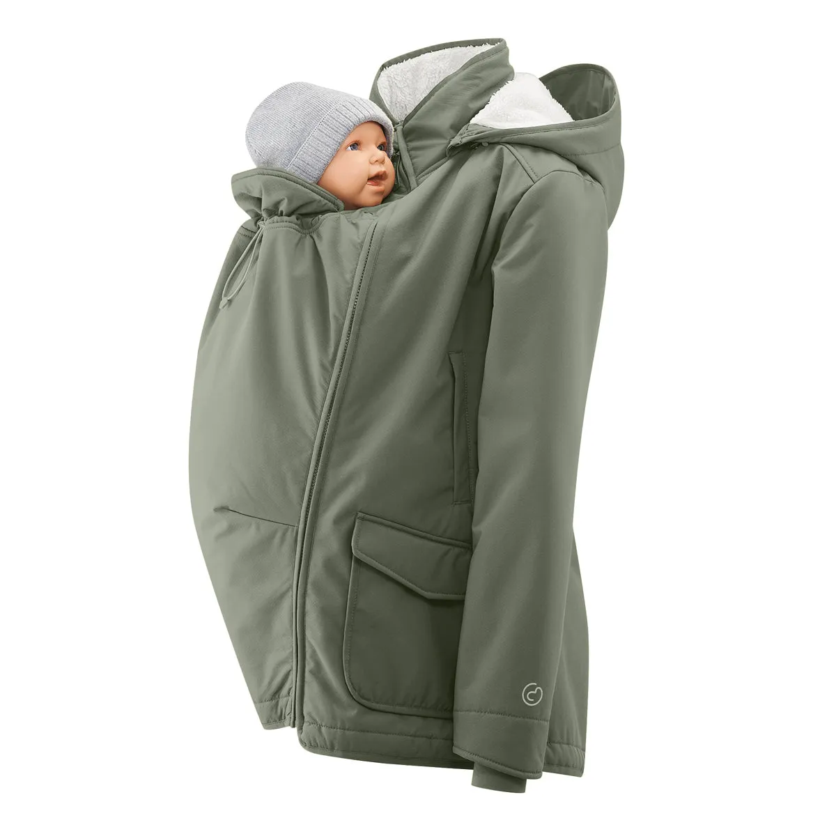 Mamalila Cosy Allrounder Softshell Maternity and Babywearing Jacket - Agave