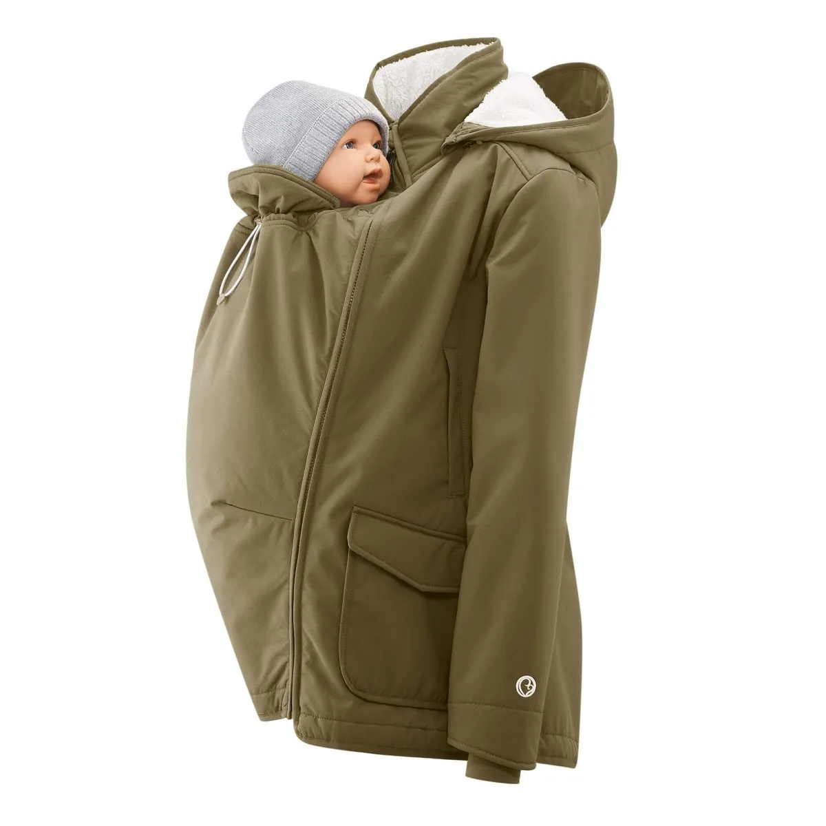 Mamalila Cosy Allrounder Softshell Maternity and Babywearing Jacket - Khaki