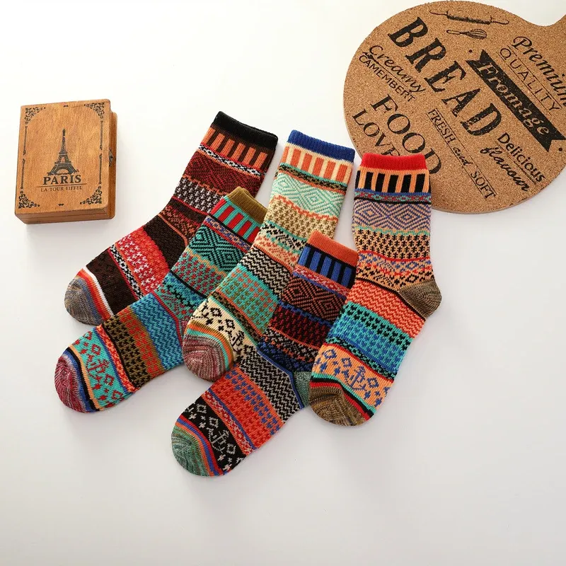 Men's 5 Pairs Retro Ethnic Style Socks