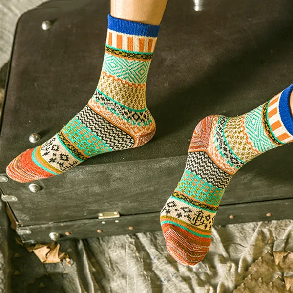 Men's 5 Pairs Retro Ethnic Style Socks