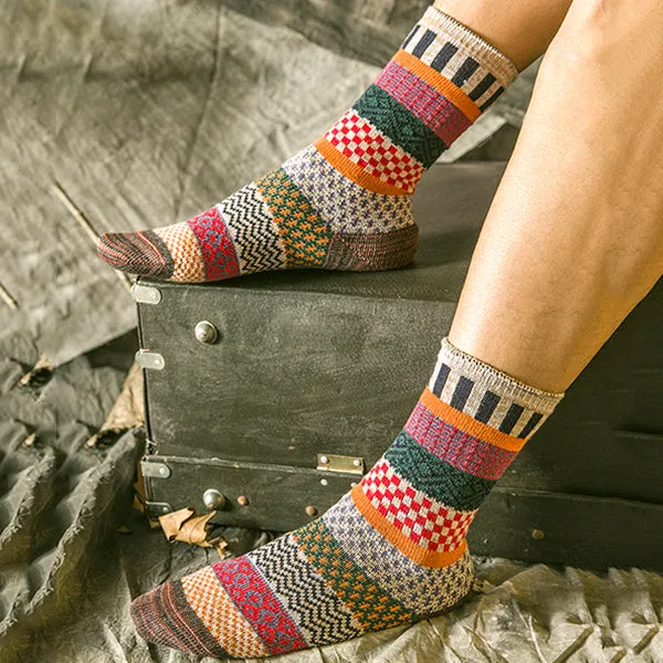 Men's 5 Pairs Retro Ethnic Style Socks