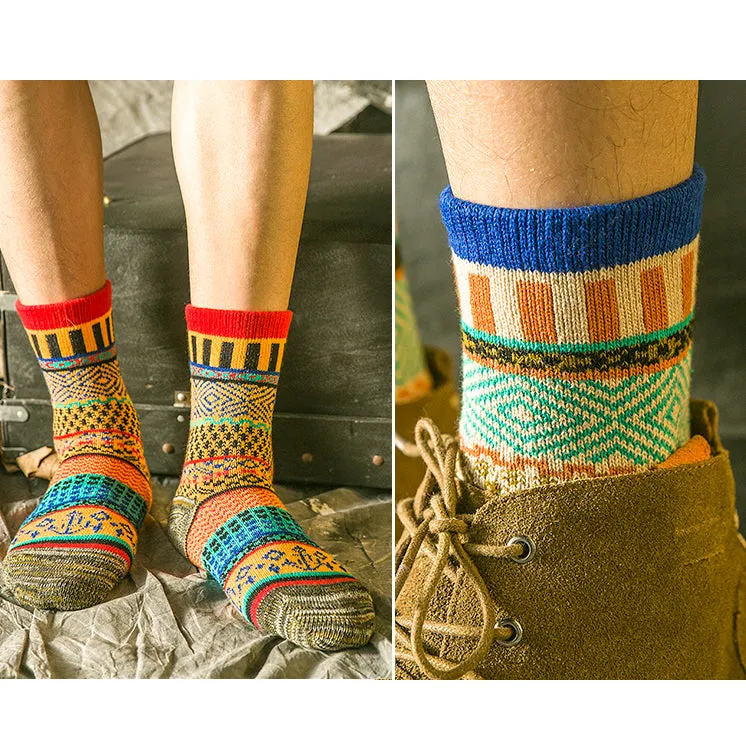 Men's 5 Pairs Retro Ethnic Style Socks