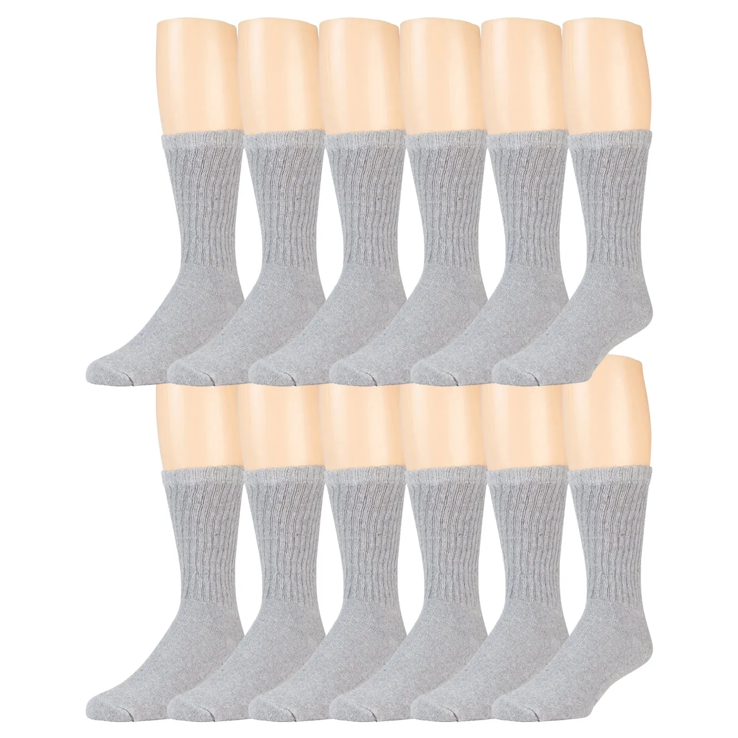 Men's Cotton Athletic Crew Sports Socks, Size 10-13