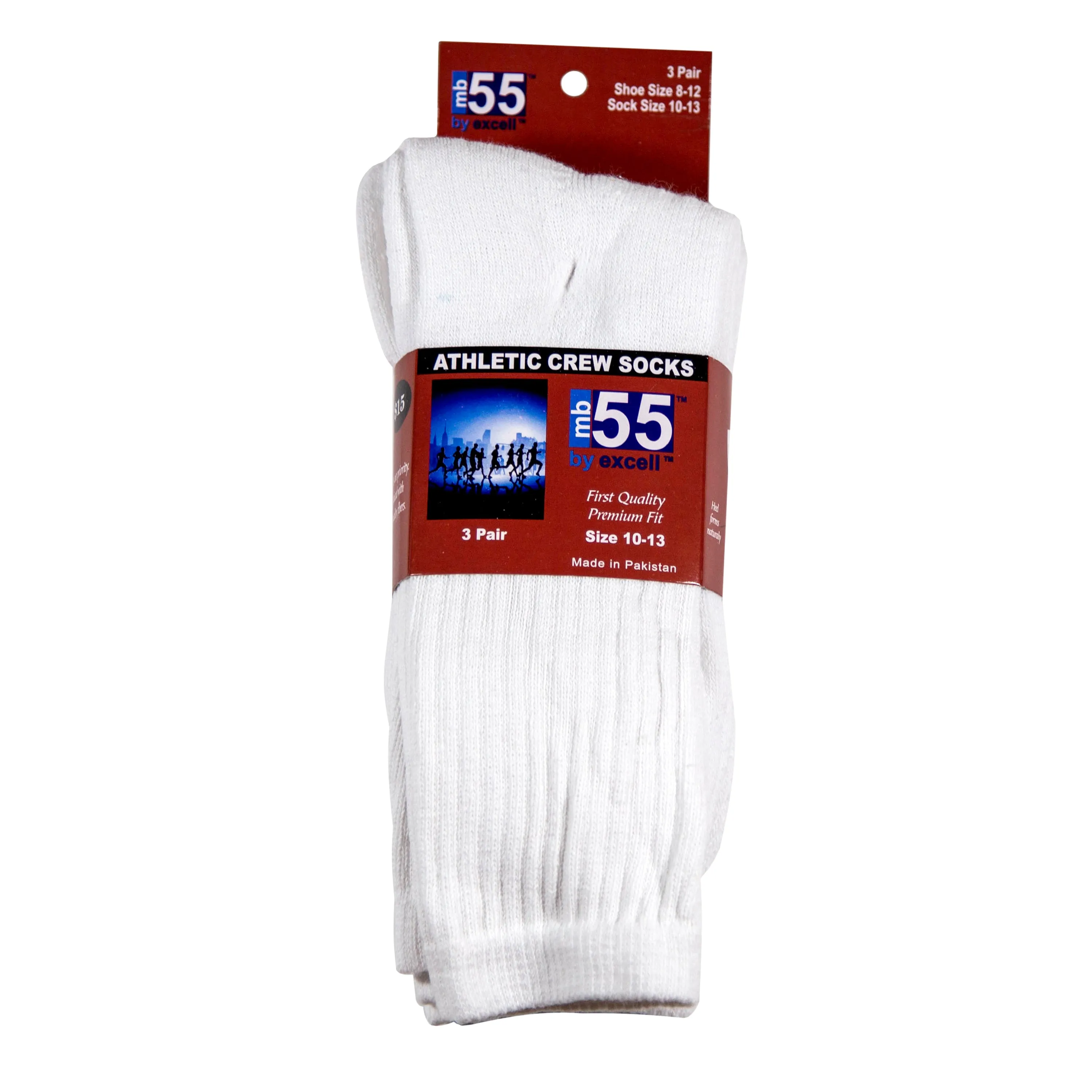 Men's Cotton Athletic Crew Sports Socks, Size 10-13