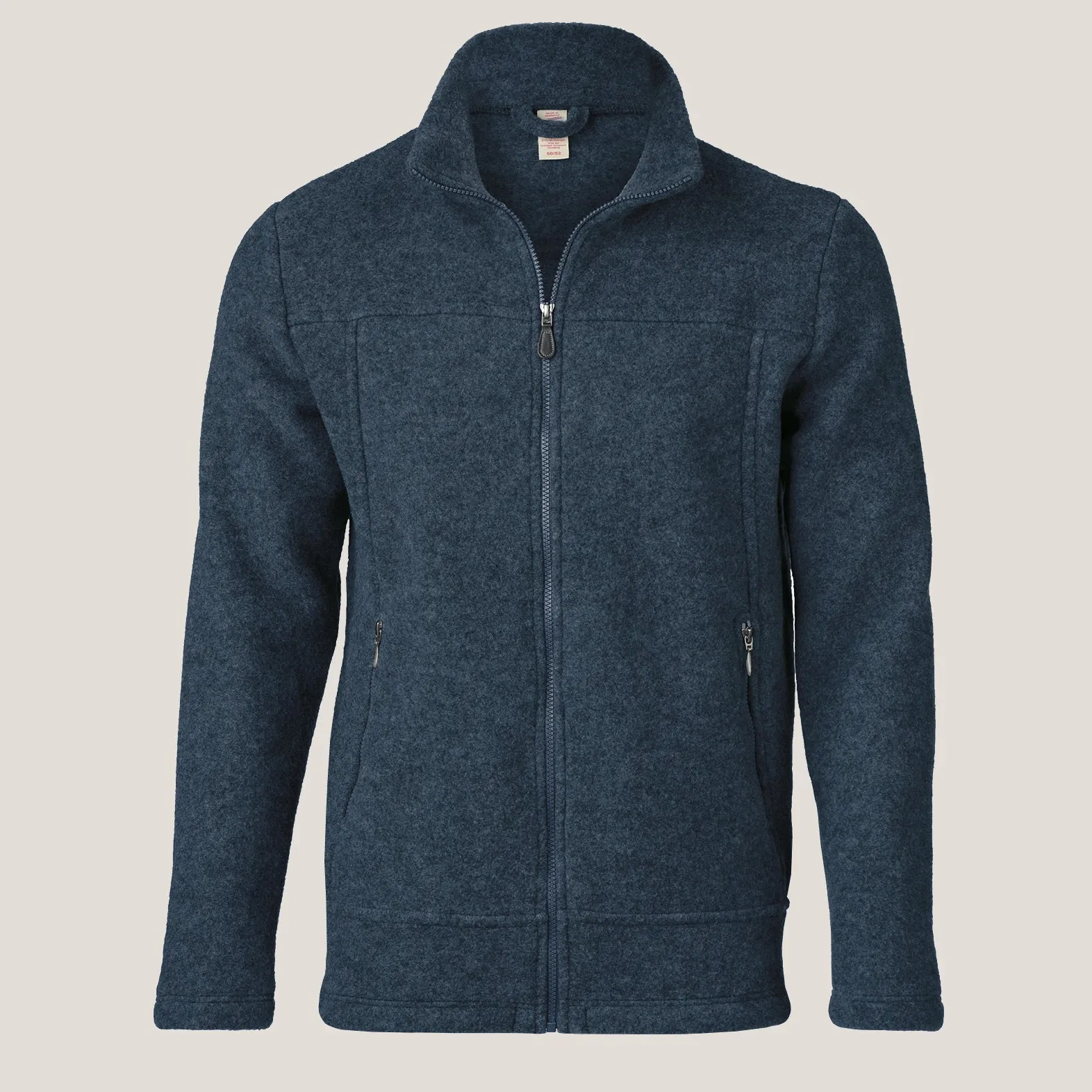 Men's Zip Jacket - 100% Organic Wool Fleece - Atlantic (M-L) *Last One!