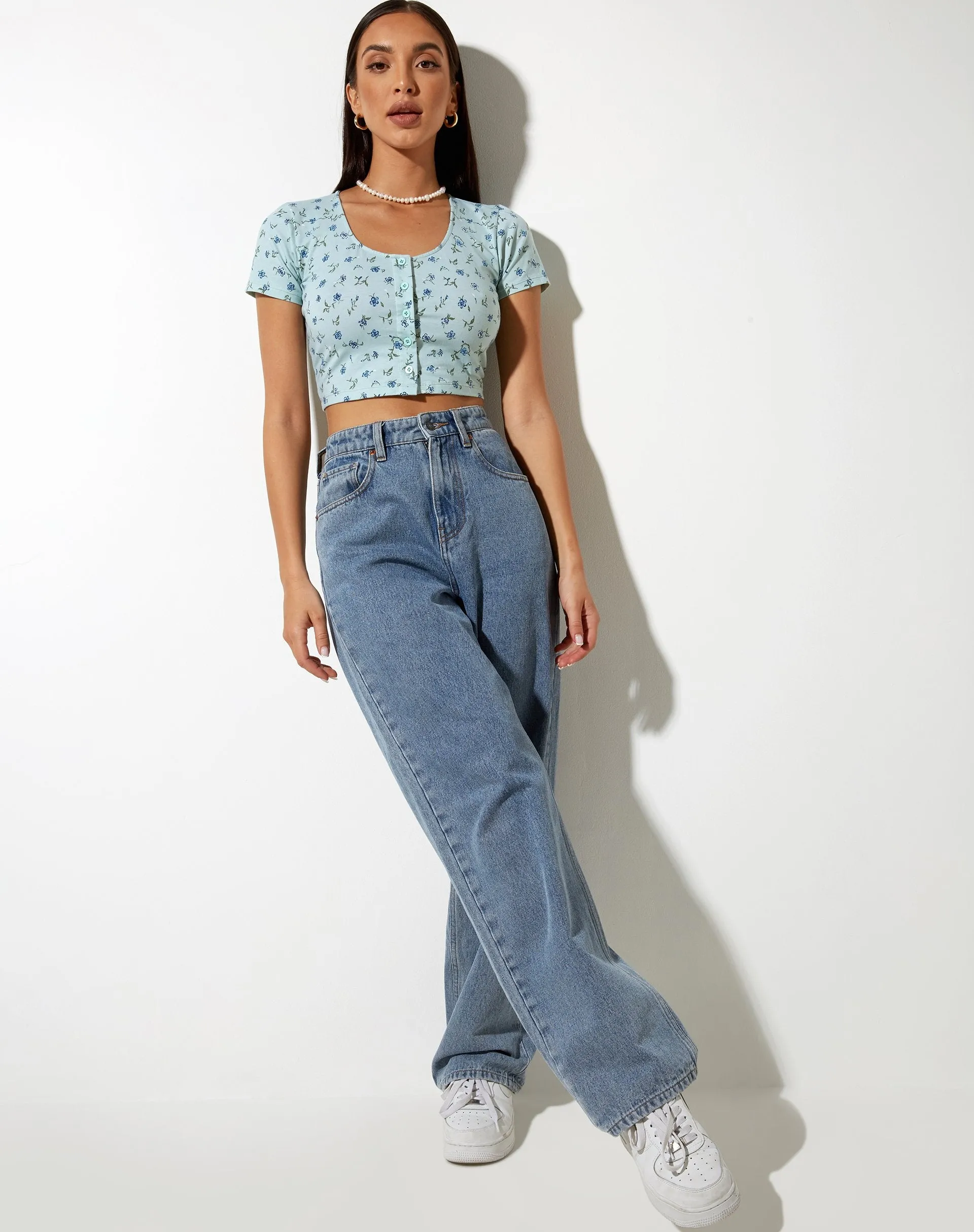 Mieye Crop Top in Pretty Petal Green