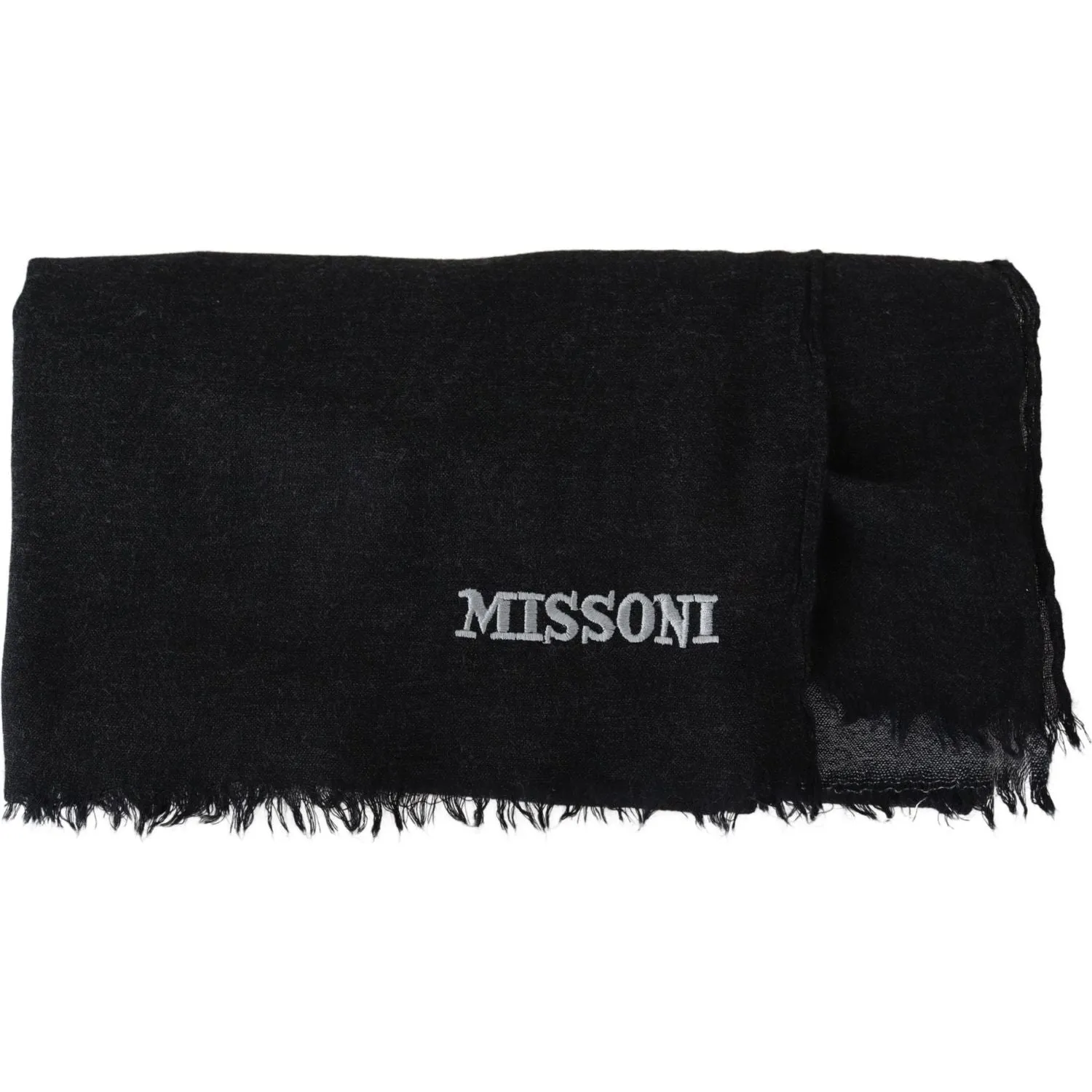 Missoni Elegant Wool Scarf with Signature Embroidery