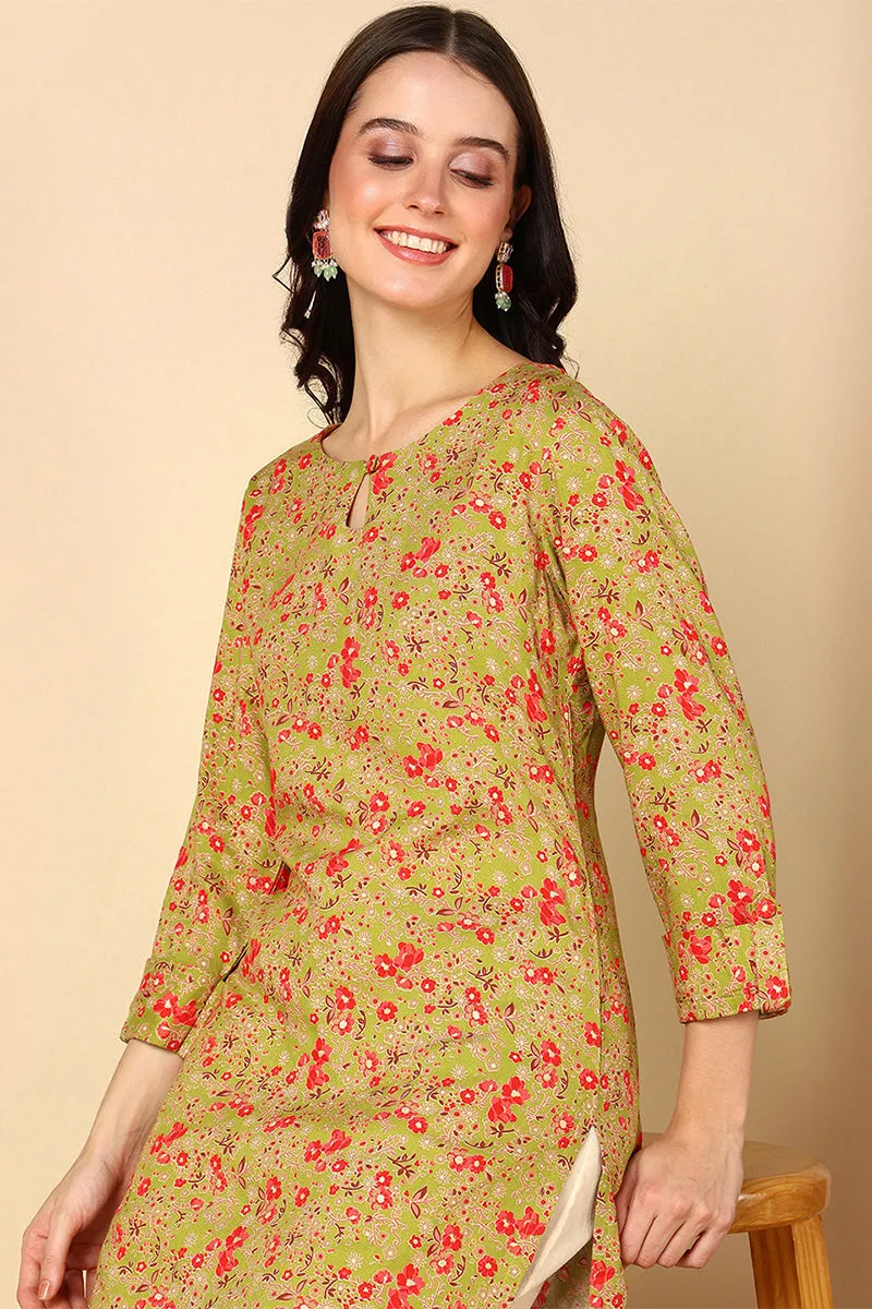 Mustard Yellow Viscose Rayon Ethnic Motifs Straight Kurta