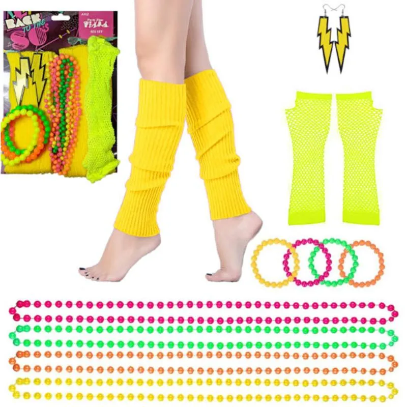 Neon 80's Accessory Set - Assorted Colours