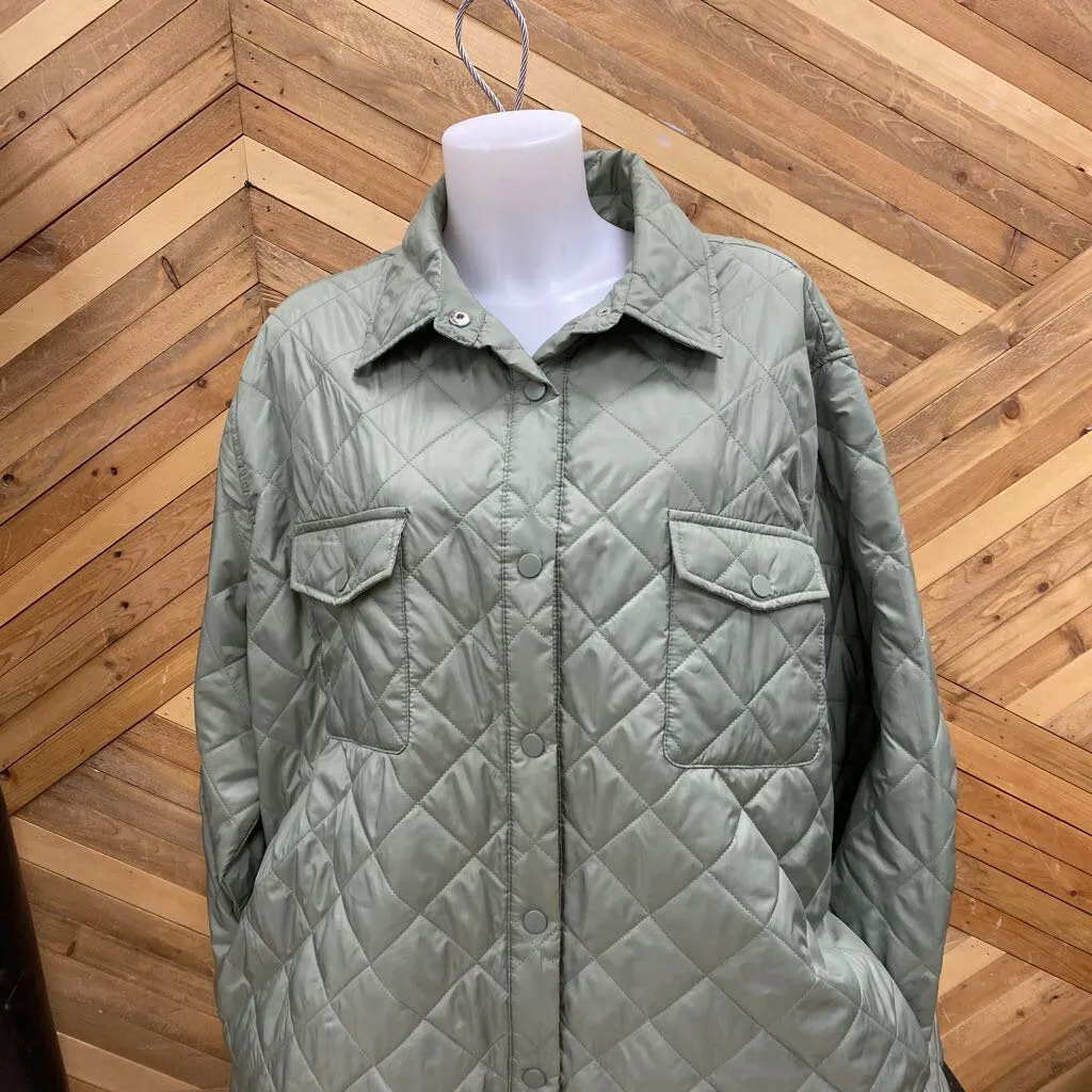 NVLT - Women's Quilted Button-Up Jacket - MSRP $249: Sage Green-women-2XL