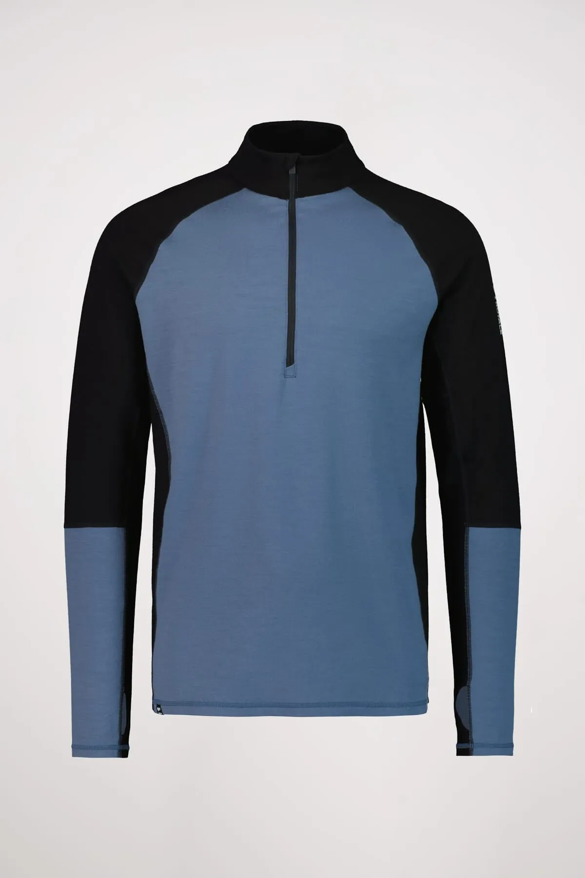 Olympus Merino Base Layer 1/2 Zip Long Sleeve - Blue Slate Black