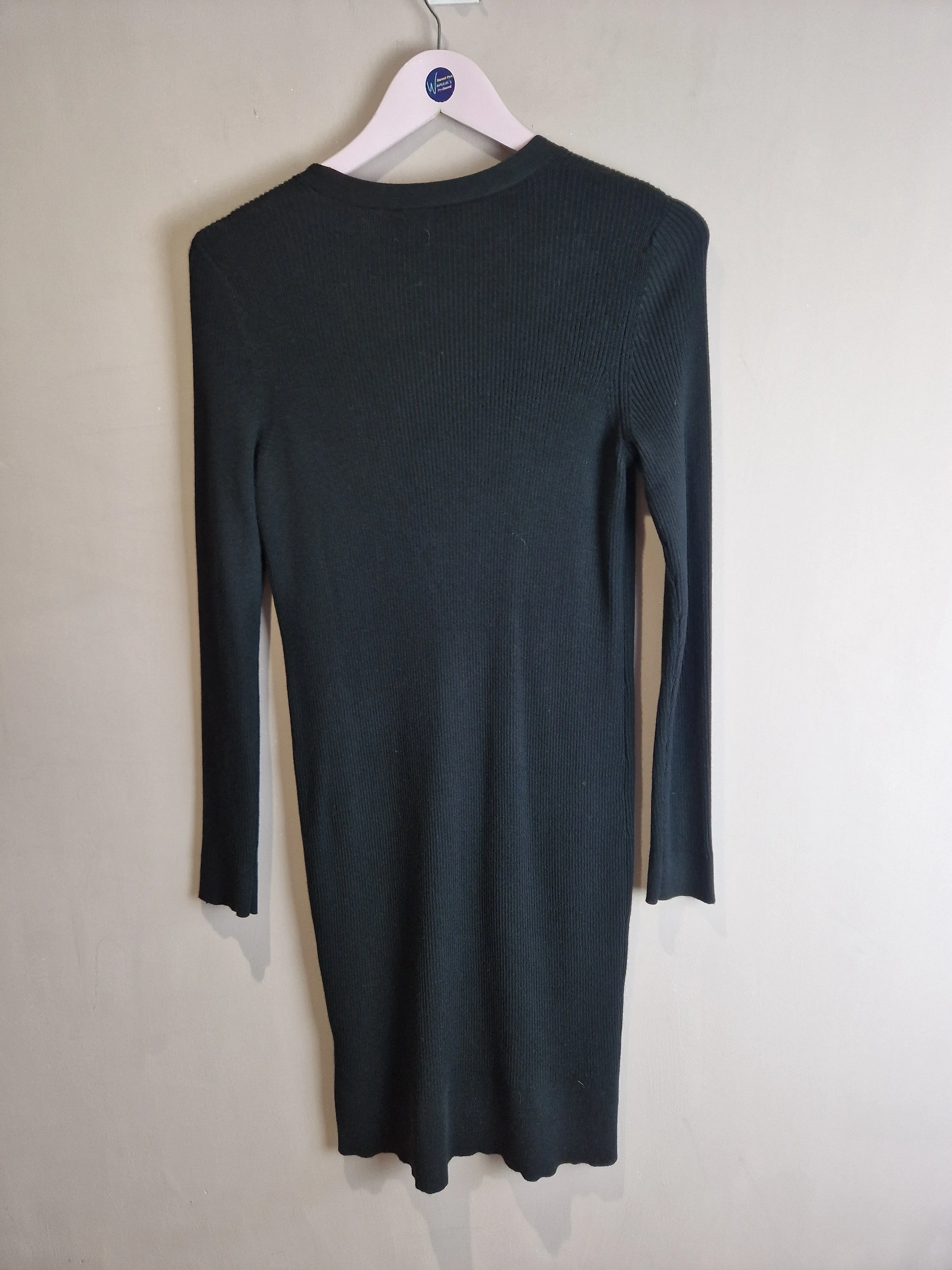 Phase Eight black ribbed knitted dress - size 10