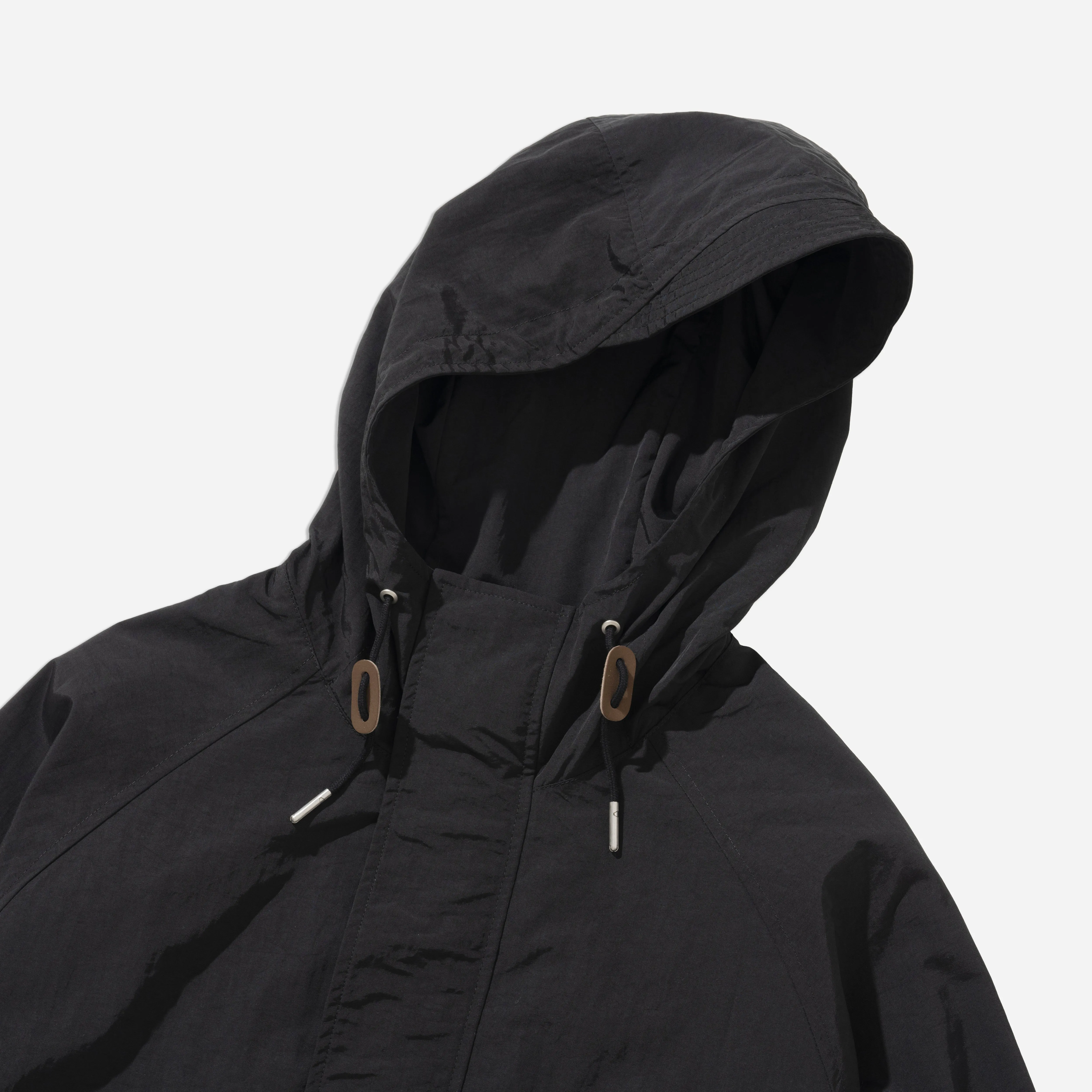 POCKET HOODED PARKA - BLACK