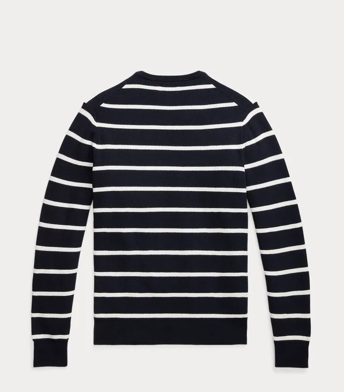 POLO Ralph Lauren MEN Striped Mesh-Knit Cotton Sweater