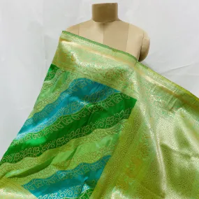 Premium Green Floral Print Banarsi Jacquard Dupatta