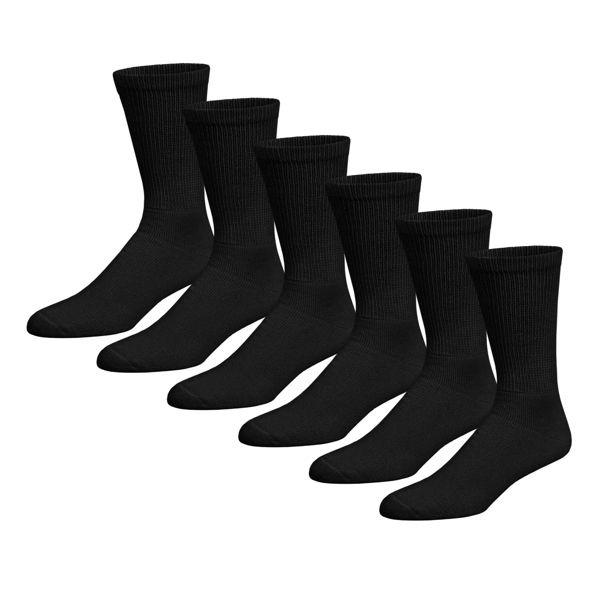 Premium Women’s Soft Breathable Cotton Crew Socks, Non-Binding & Comfort Diabetic Socks, Fits Shoe Size 6-11, 6 Pairs