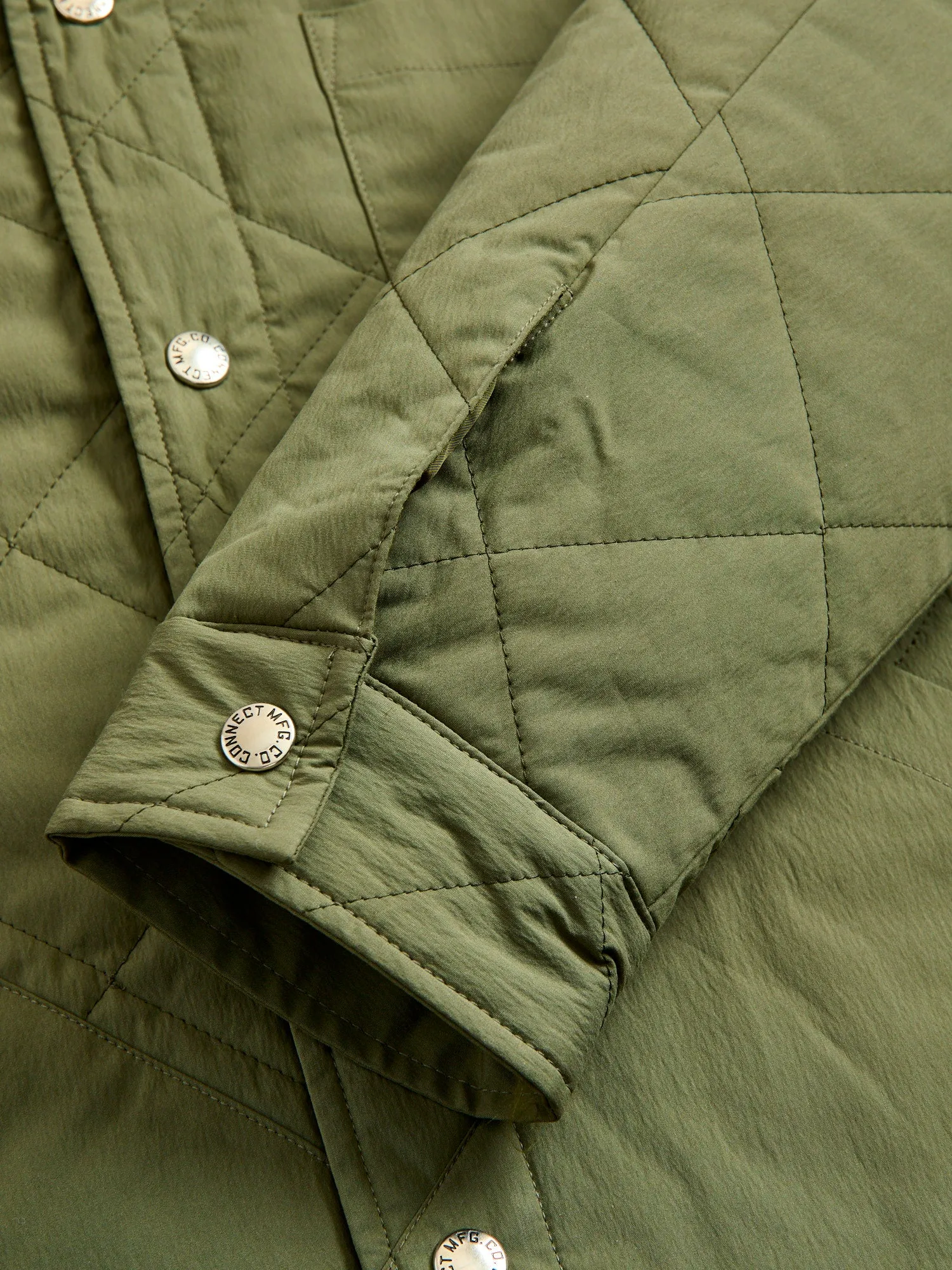 Quilted Overshirt Jacket in Sage