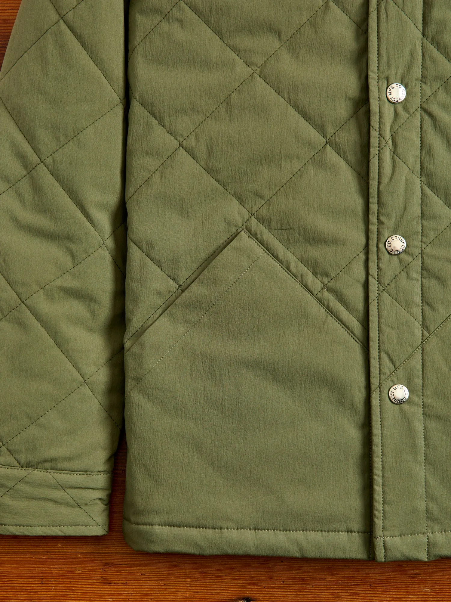 Quilted Overshirt Jacket in Sage