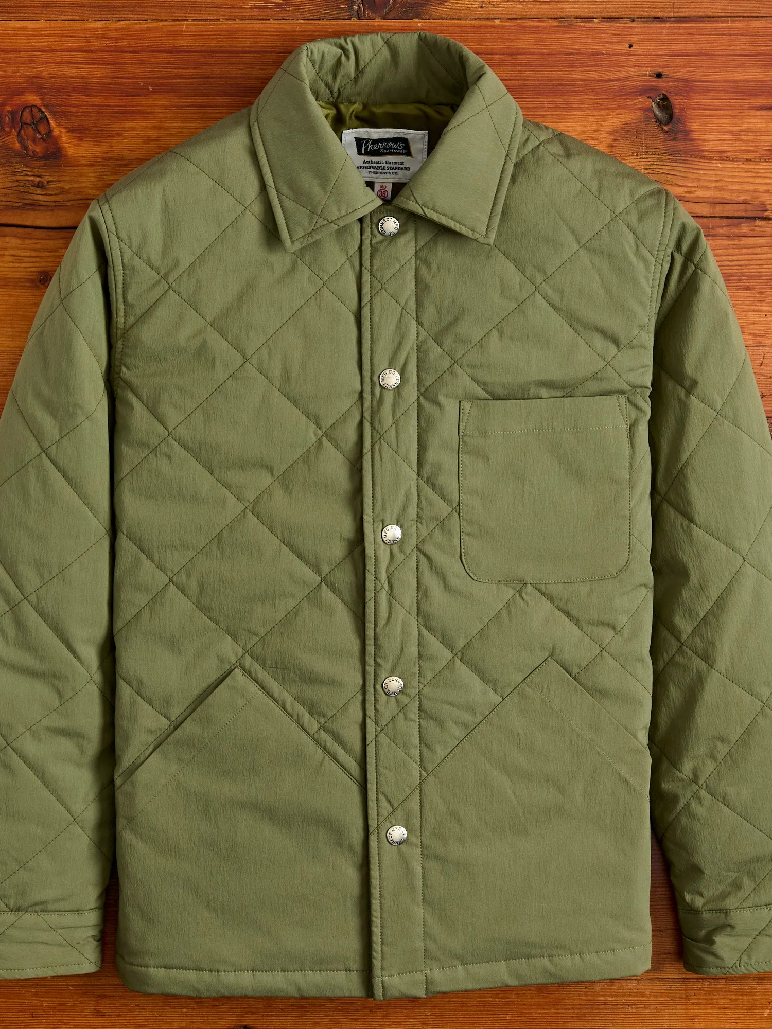 Quilted Overshirt Jacket in Sage