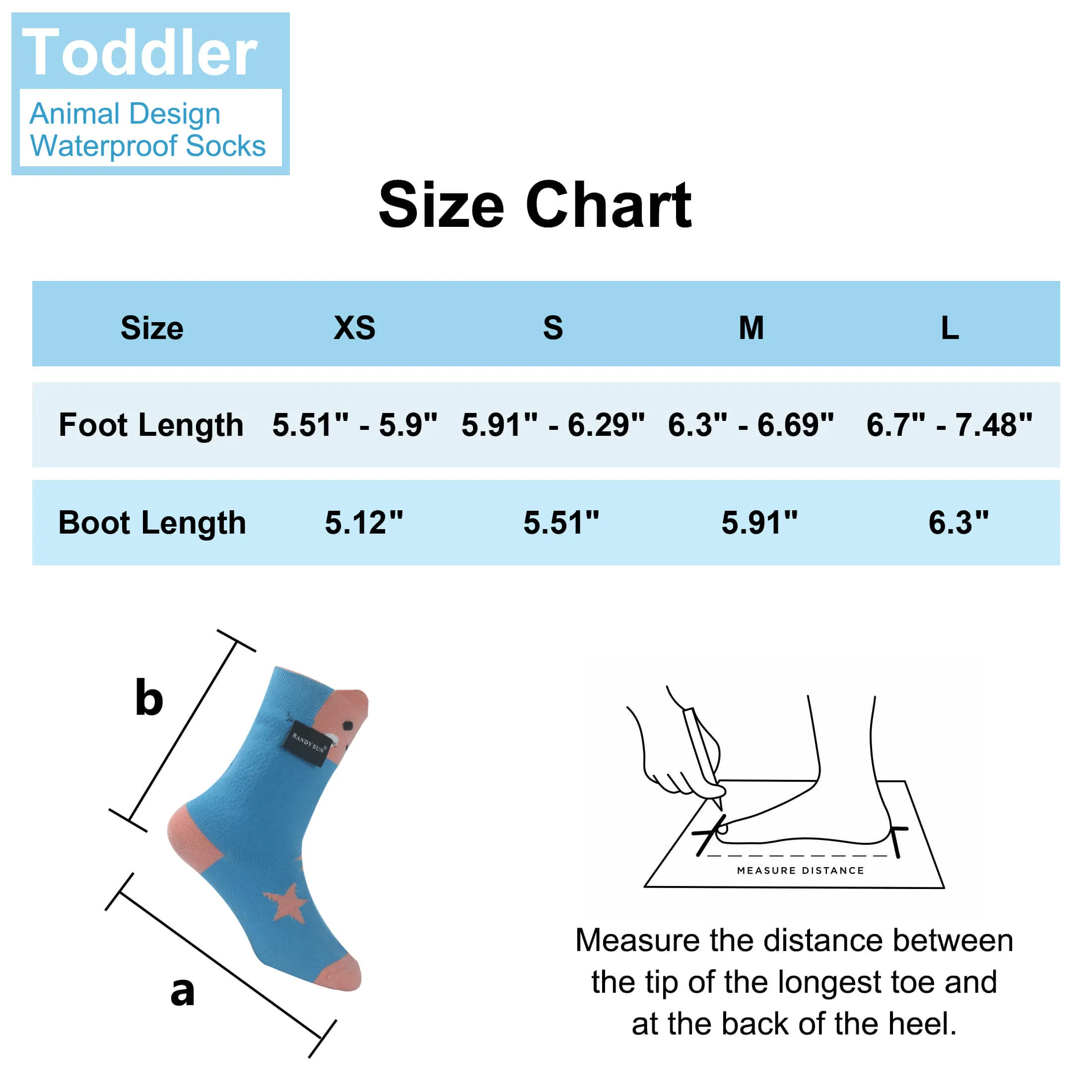 RANDY SUN Thin Kids Breathable Waterproof Socks Toddler Quick Dry