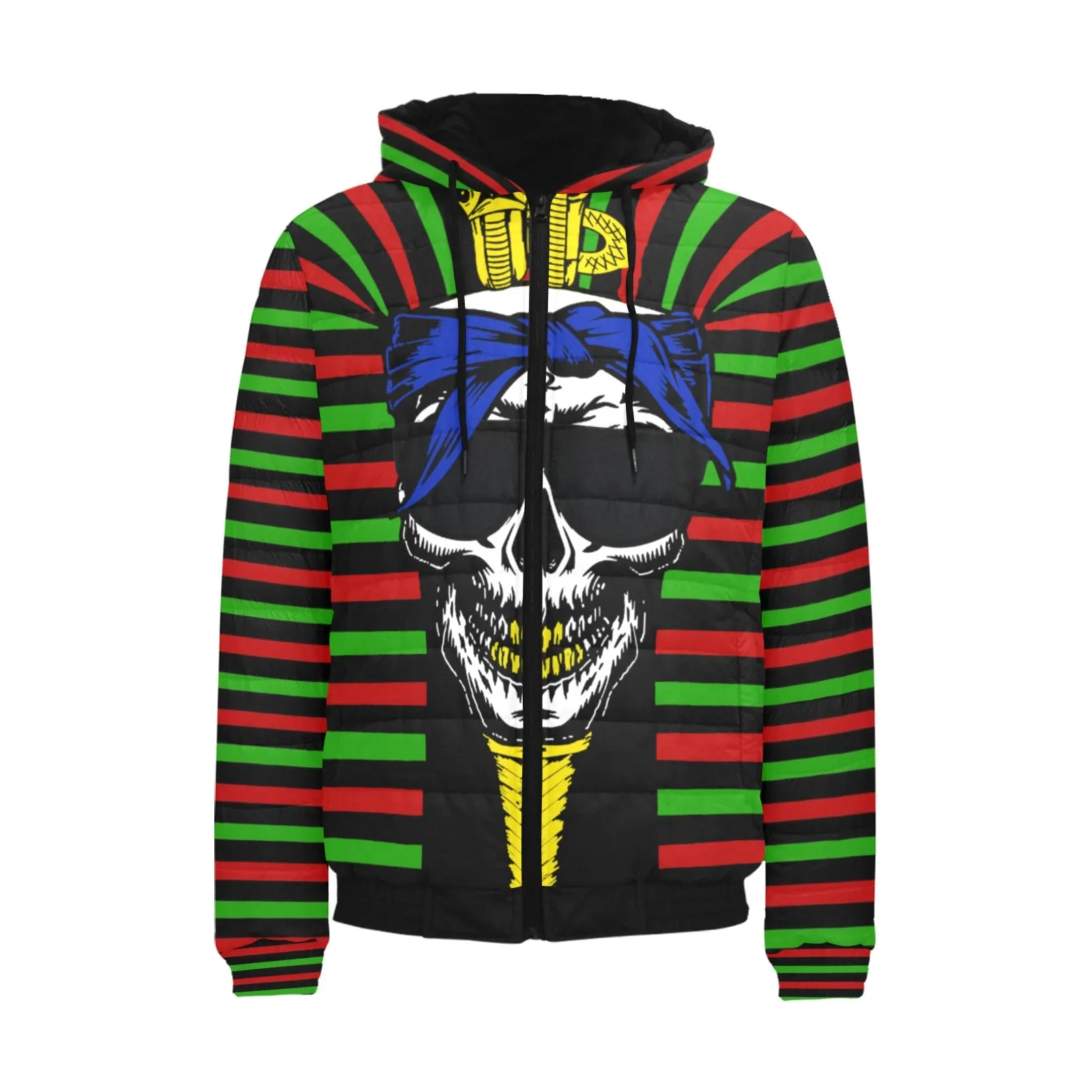 RBG C SKULL Men's Padded Hooded Jacket