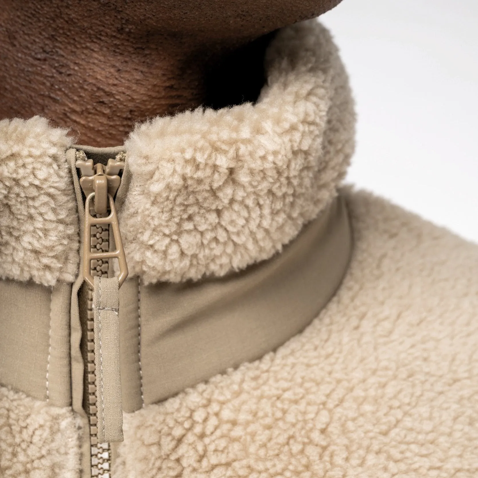 Recycled Unisex Sherpa Jacket - Sand