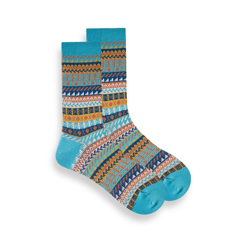 Retro National Style Ethnic Striped Socks