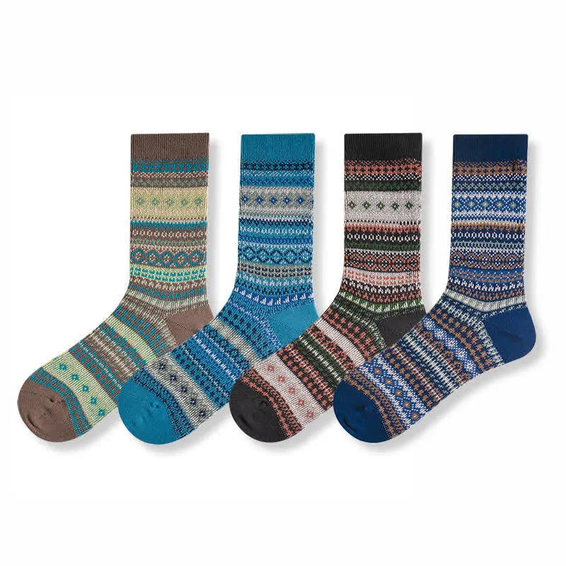 Retro National Style Ethnic Striped Socks