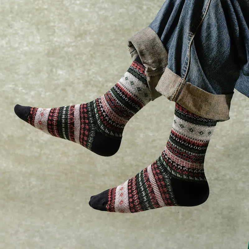 Retro National Style Ethnic Striped Socks