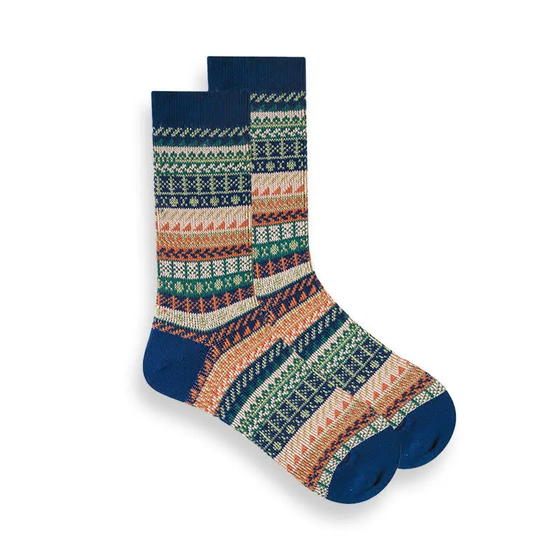 Retro National Style Ethnic Striped Socks