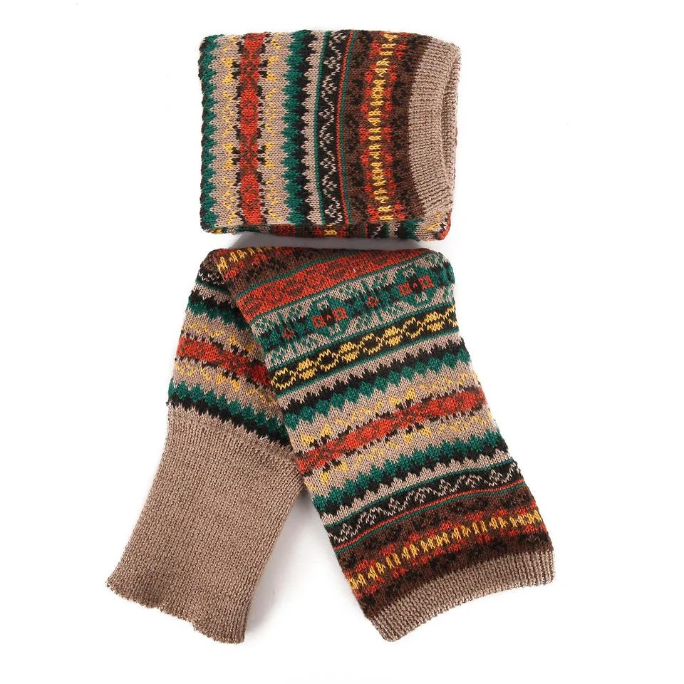 Retro Women Winter Warm Leg Warmers Wool Knitting