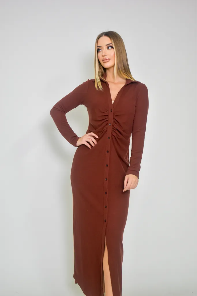 Rouched Knit Dress