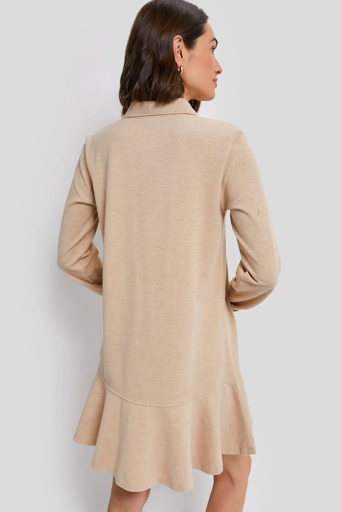 Sandstone Long Sleeve Pique May Polo Dress