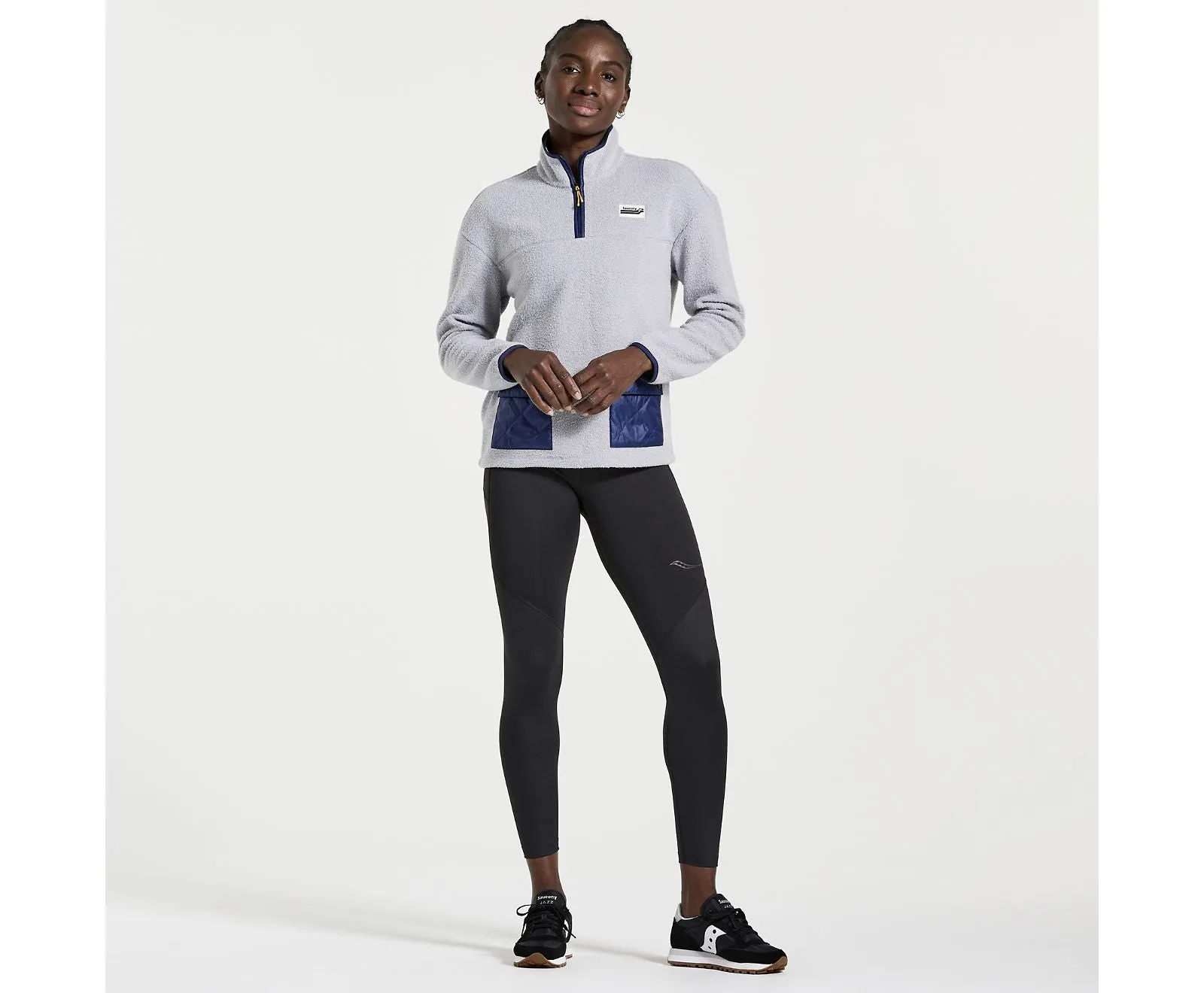 Saucony | Rested Sherpa 1/4 Zip | Women's | Light Grey Heather