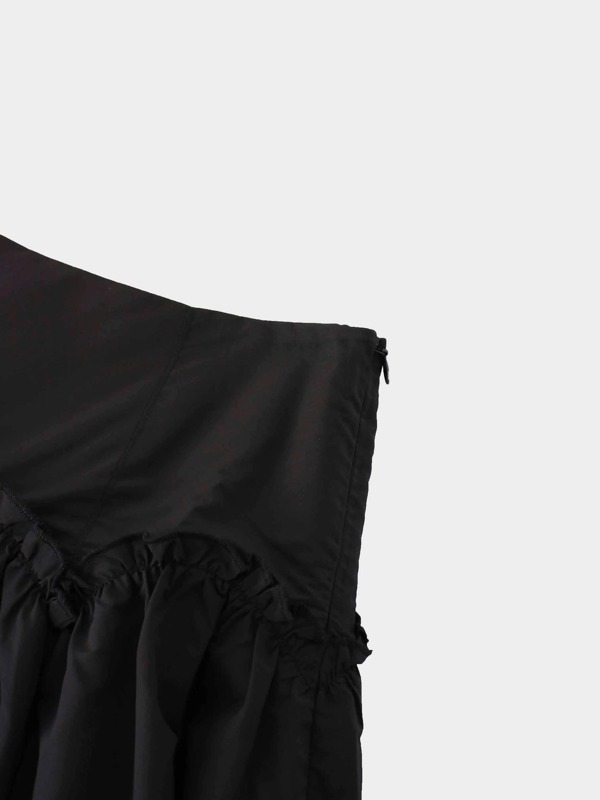 Scalloped Ruffle Skirt-Black