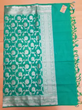 Scarf 2151560 Green Golden Banarsi Dupatta Chunni