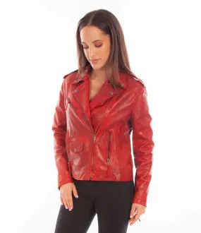 Scully Women's Red Lamb Leather Jacket L1105