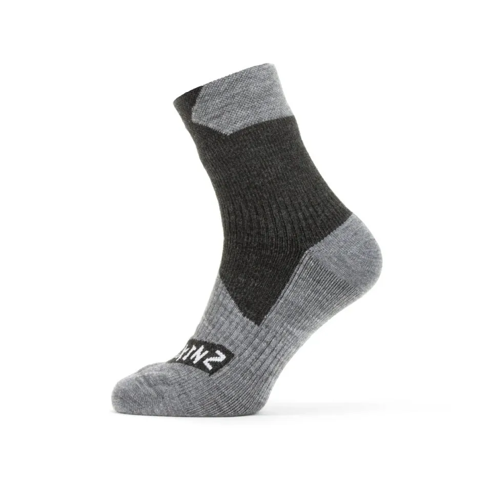 SealSkinz Waterproof All Weather Ankle Length Sock Black/Grey