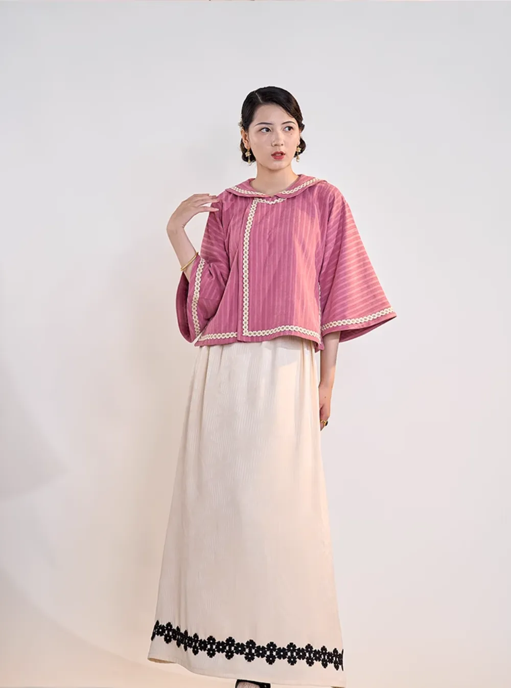 Shengxing Nügao 圣星女高 1920s Restoration School Uniform Top & Skirt Set